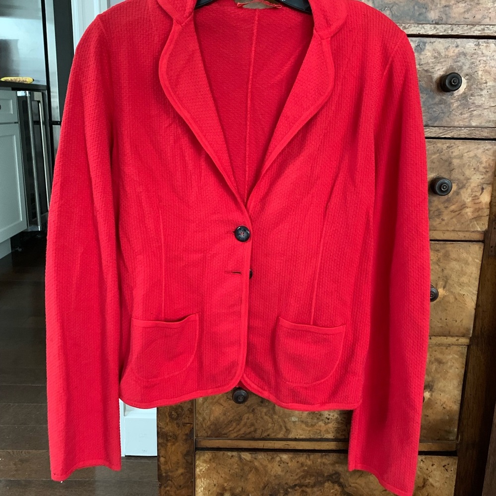 Lavia soft red stitched jacket